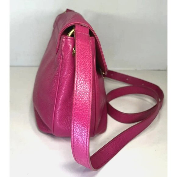 Marc by Marc Jacobs Vintage Fuchsia Pink Leather Spell Out Lining Crossbody Bag - Picture 9 of 16